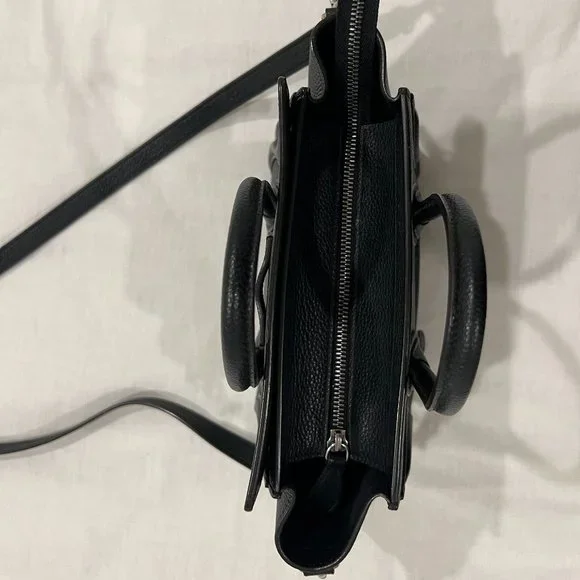 CELINE Drummed Calfskin Nano Luggage Black Bag - Picture 10 of 15